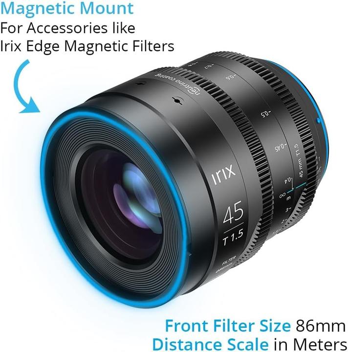 Immagine prodotto Irix 45 mm f/1.5, Sony E (Sony E, APS-C / DX, Full frame, Micro Four Thirds)