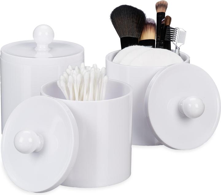 Actual product image Relaxdays Cotton Swab Container Set of 3