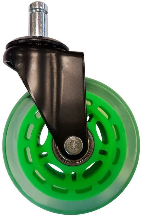 LC-Power Set di 5 ruote per sedie da gioco verdi