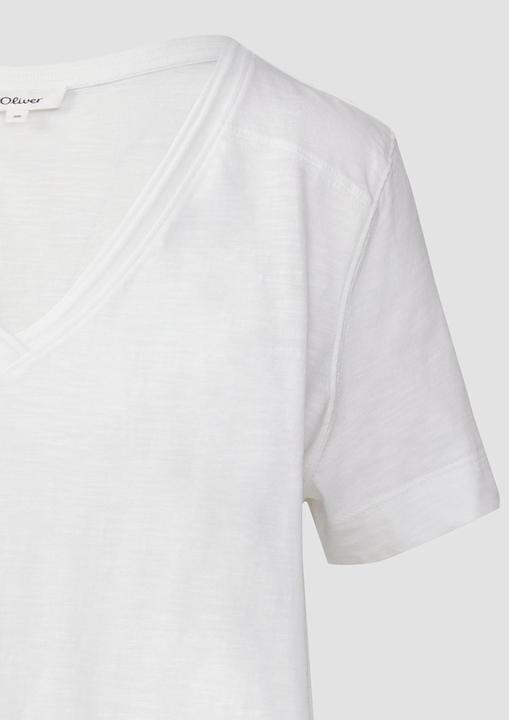 Produktbild S.Oliver T-Shirt T-Shirt aus Flammgarn mit V-Ausschnitt (46)