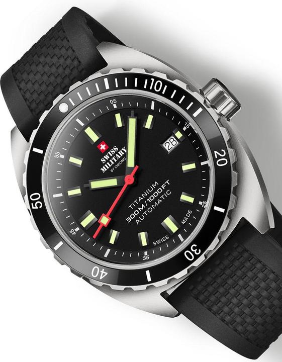 Immagine prodotto Swiss Military SMA34100.06 Diver Titanium Automatic 42mm 30ATM (Orologio sub, 42 mm)