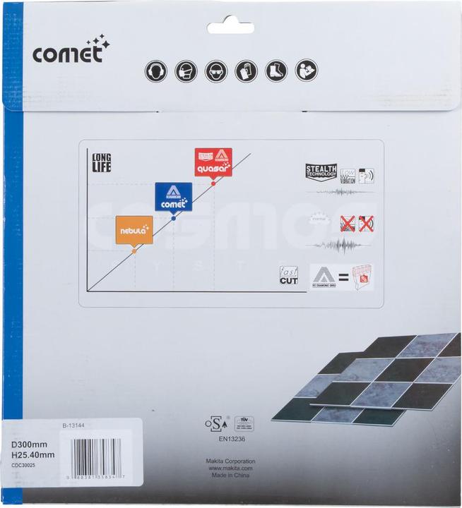 Actual product image Makita Diamond saw blade COMET continous rim 300/25.4