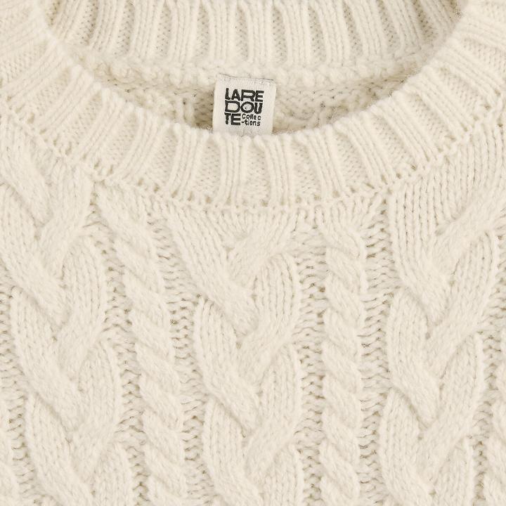 Produktbild La Redoute Collections Grobstrickpullover mit rundem Ausschnitt und Zopfmuster (116)