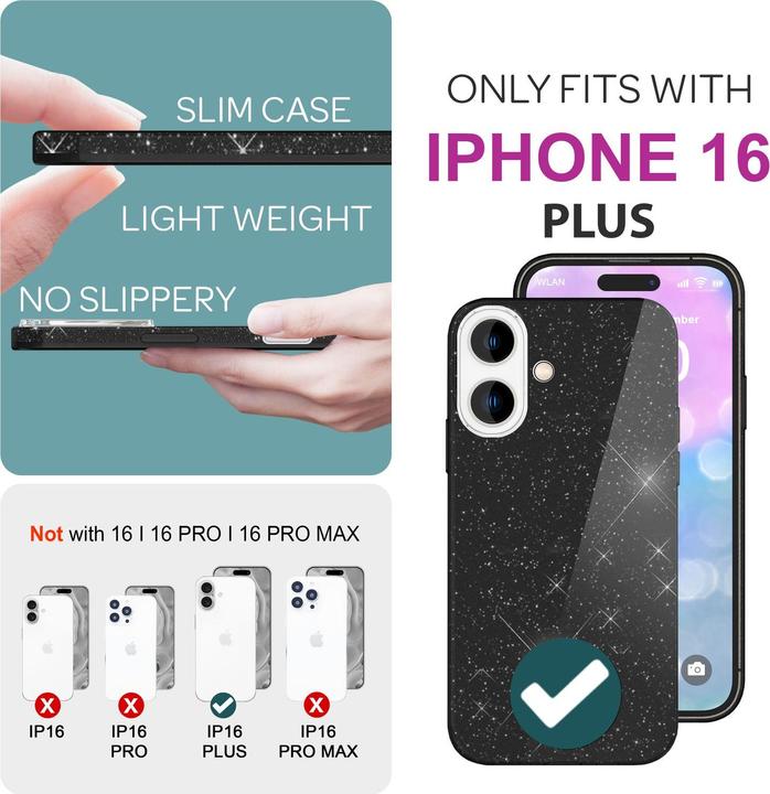 Image du produit Nalia Étui hybride pailleté (Apple iPhone 16 Plus)