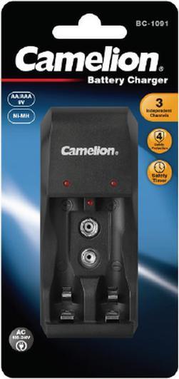 Actual product image Camelion Stecker-Ladegerät BC-1091 für 1-2 AA oder 1-2 AAA oder 1x 9V Block Ni-MH Akkus (9V Block, AA, AAA)