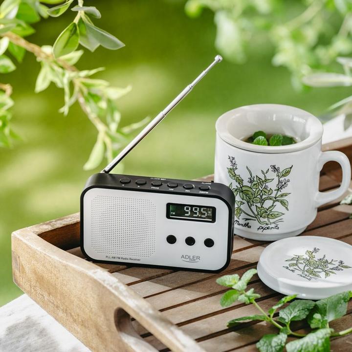 Actual product image Adler Interactive solution | Digital radio PLL AM/FM | AD 1907 | Alarm function | White/Black (AM, FM)