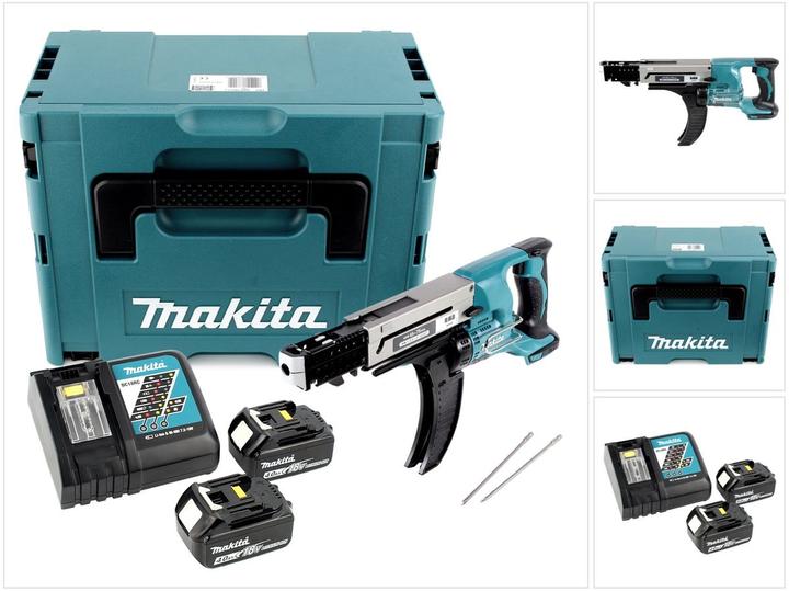 Produktbild Makita DFR 750 RMJ Akku Magazinschrauber 18V 45-75mm + 2x Akku 4,0Ah + Ladegerät + Makpac (Akkubetrieb)