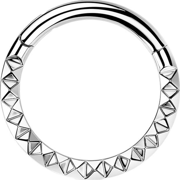 Actual product image Star Piercing Micro segment ring hinged silver angular pattern (without brass, Titanium G23)