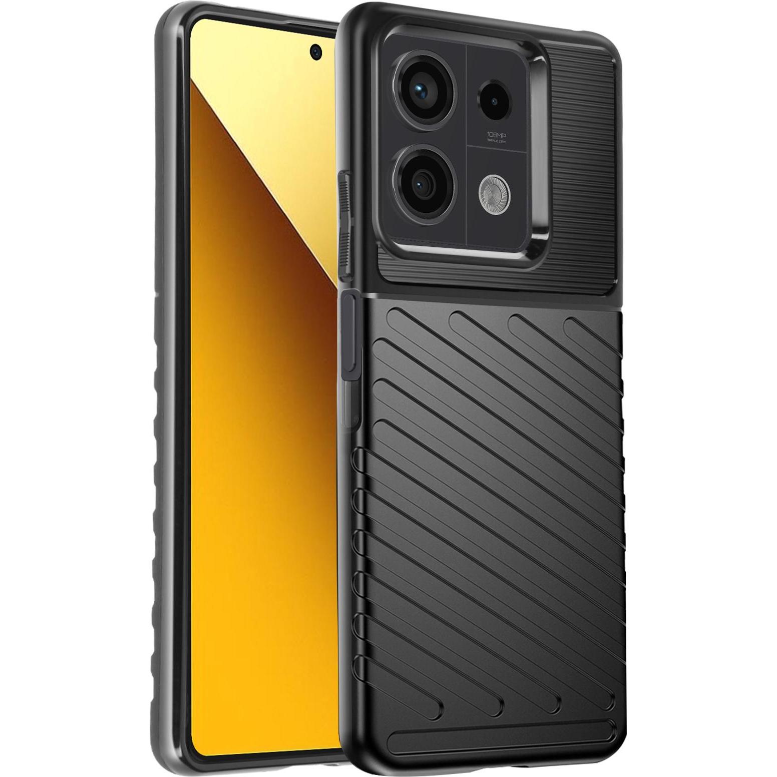 Avizar Thunder Cover Series (Xiaomi Redmi Note 13 5G), Smartphone Hülle, Schwarz