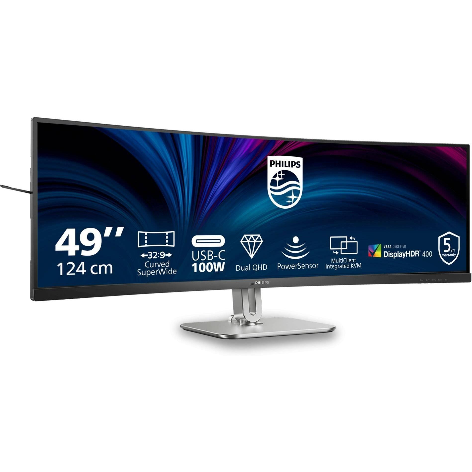 Philips 5000 Series 49B2U5900C (5120 x 1440 Pixel, 48.80"), Monitor, Schwarz, Silber