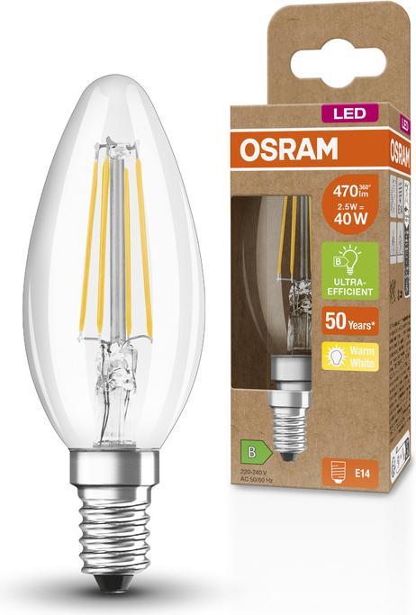 Produktbild Osram OSR LEDFil KerzeUltra (E14, 2.50 W, 470 lm, 1 x, B)