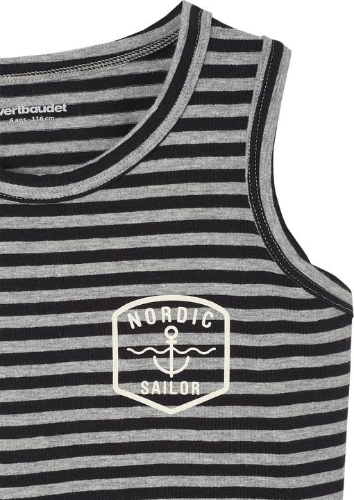 Actual product image Vertbaudet Bio-Kollektion: 3er-Pack Jungen Trägershirts mit Ringelmuster (110)