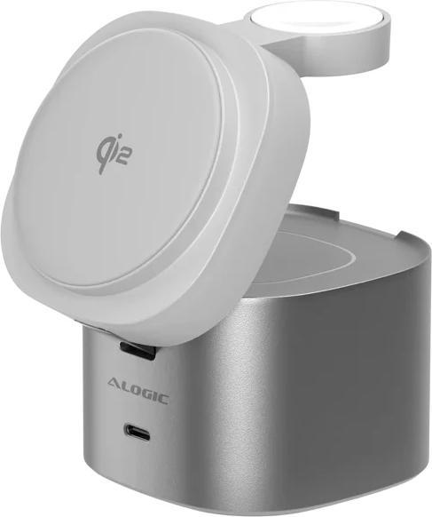 Alogic PowerPod 4in1 Qi2 kabelloses Ladegerät weiss