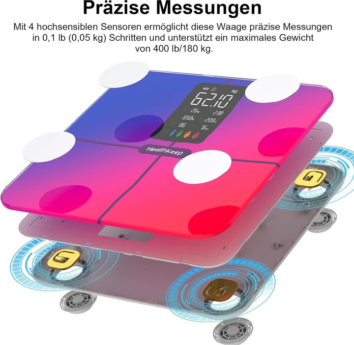 Produktbild Healthkeep Personenwaage mit Körperfettanalyse (180 kg)