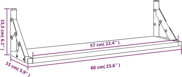 Immagine prodotto vidaXL Wandregal (60 x 15 x 15.50 cm)