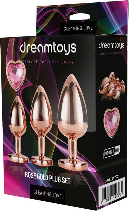 Actual product image Dream Toys SET Gleaming Love korek analny Rose Gold 3szt.