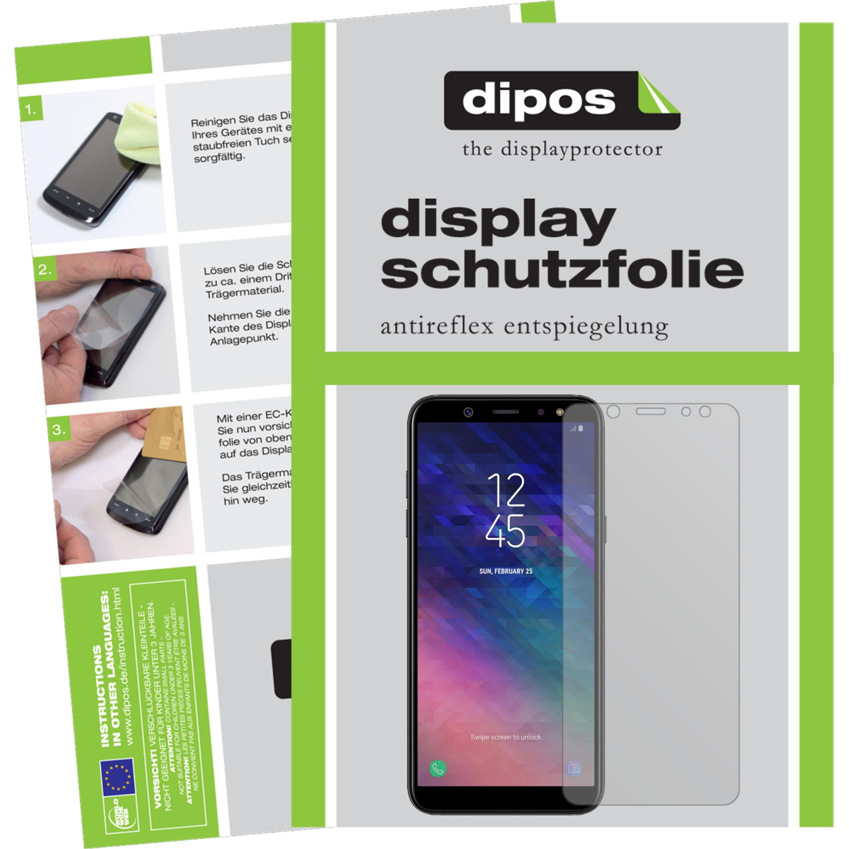 Dipos Displayschutzfolie Antireflex (6 Stück, Samsung Galaxy A6), Smartphone Schutzfolie, Transparent