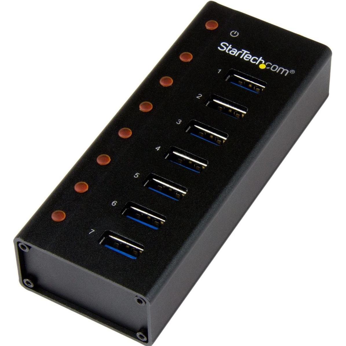 StarTech .com 7 Port USB 3.0 Hub (5 Gbps) - Metal Enclosure - Desktop or Wall Mountable - Rugged... (USB-A, 7 porte), Docking station + Hub USB, Nero