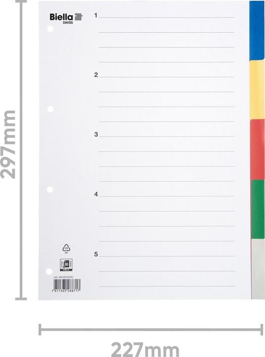 Image du produit Biella Registre en format complet en PP, coloré