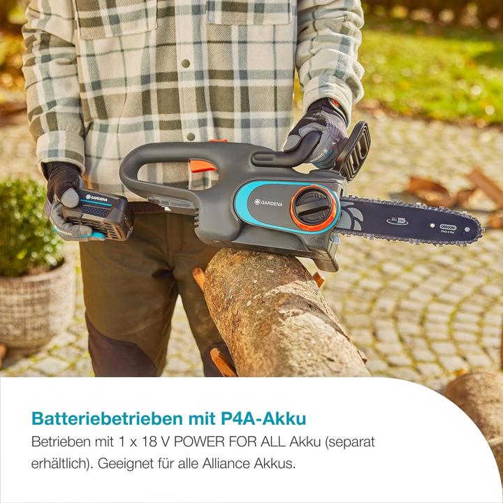 Actual product image Gardena Akku-Kettensäge PowerSaw 250/18V P4A solo (Battery chain saw)