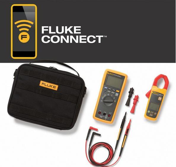Multimetro wireless FLK-3000 FC - Modulo pinza wireless AC FLK-A3000 FC - Puntali TL175 - Clip a coccodrillo AC175 - Custodia imbottita - Batterie - Istruzioni per l'uso.