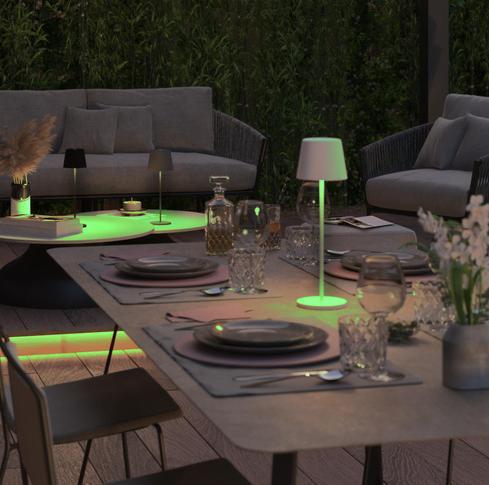 Immagine prodotto Tint Lampada da tavolo a LED per esterni Dalia bianco, bianco+colore 404136 (E27)