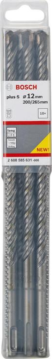 Produktbild Bosch Professional Zubehör Hammerbohrer SDS plus-5, 12 x 200 x 265 mm, 10er-Pack (12 mm)