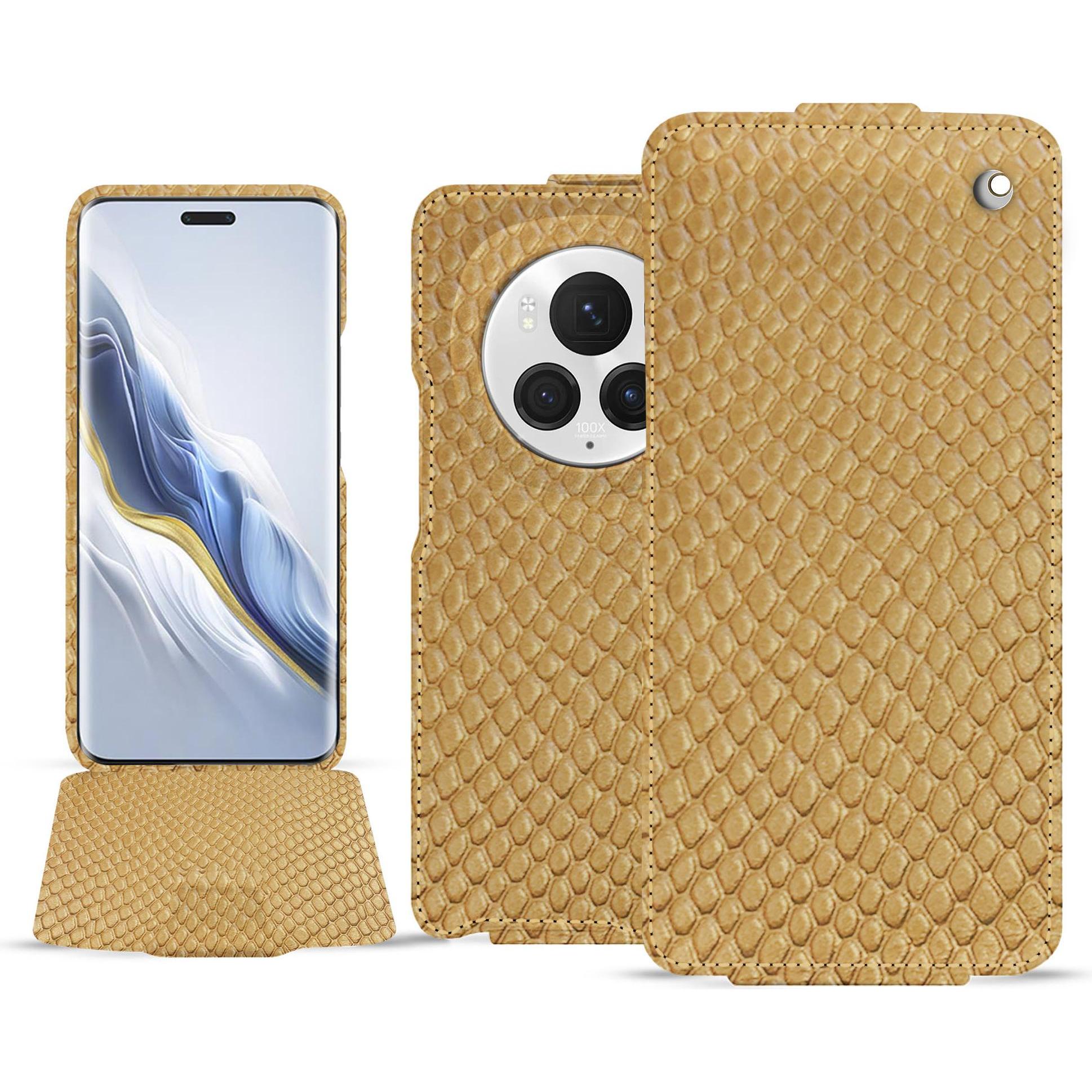 Noreve Lederschutzhülle vertikal (Honor Magic6 Pro), Smartphone Hülle, Beige