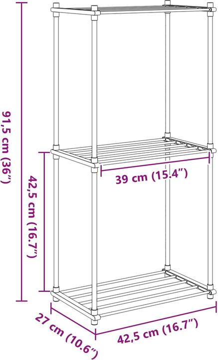 Immagine prodotto vidaXL Aluminium Aufbewahrung (27 x 42.50 x 91.50 cm)