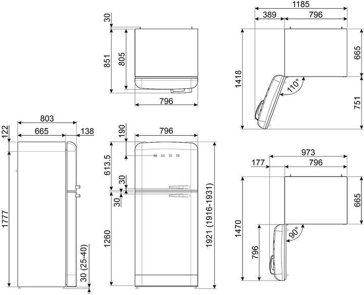 Actual product image Smeg Retro Style FAB50LCR5 (524 l)