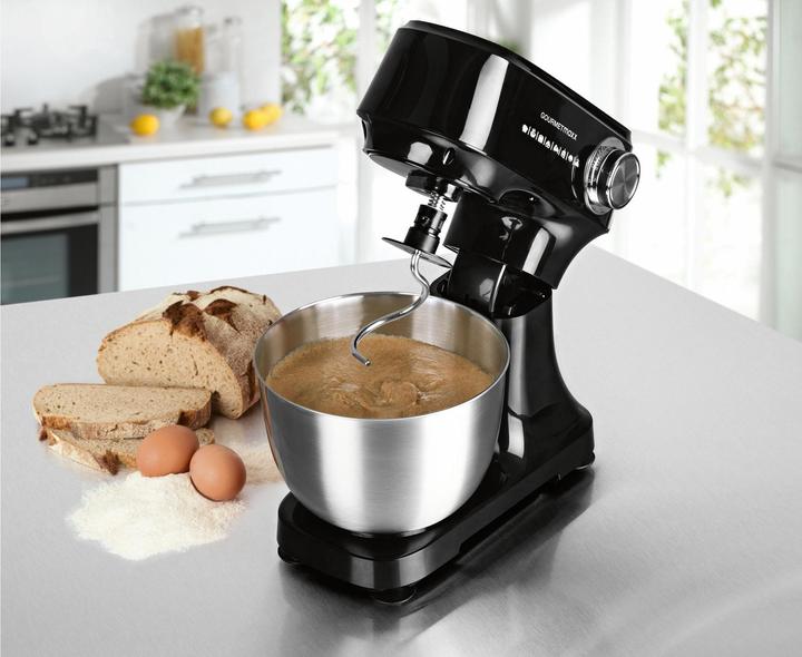 Produktbild Gourmetmaxx Küchenmaschine Schwarz, Funktionen: Schlagen, Rühren (600 W, 3.50 l)