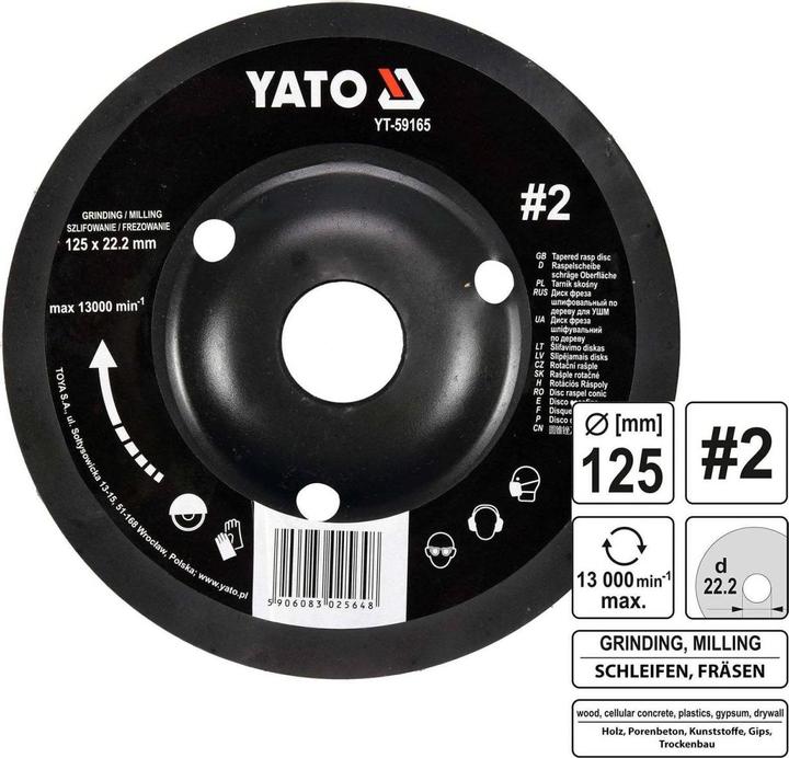 Actual product image Yato Professional rasp disc for angle grinder 125mm No2