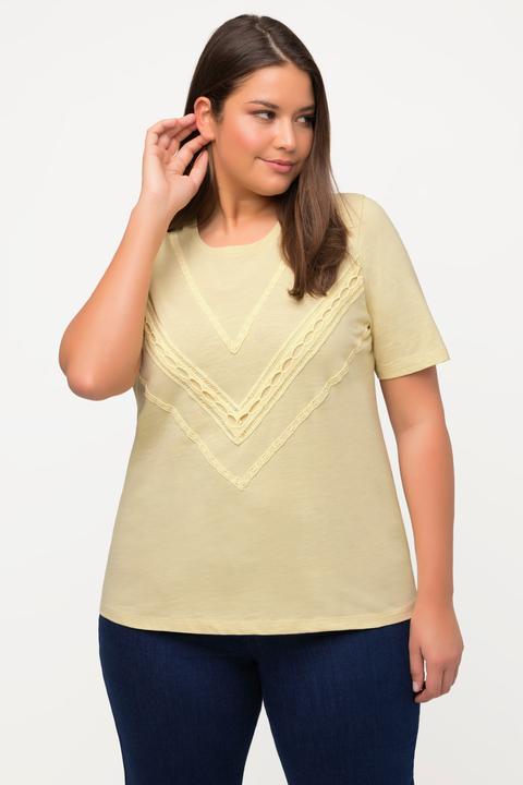 Actual product image Ulla Popken Eco Cotton Tee with Embroidered Trim (50, 52)