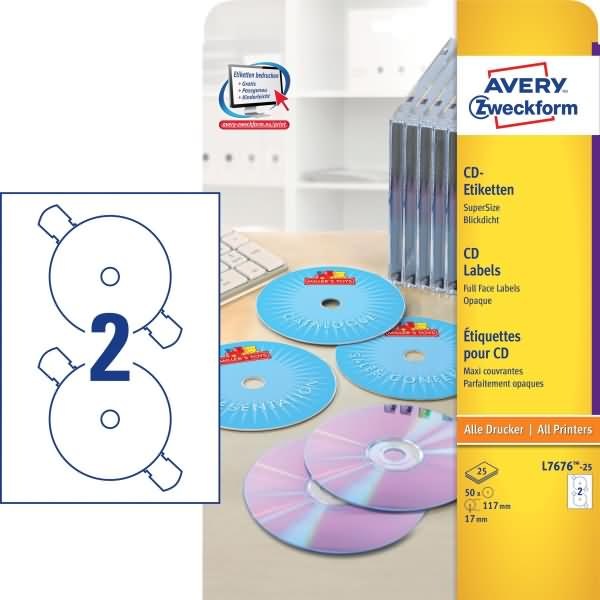 Actual product image Avery CD labels SuperSize