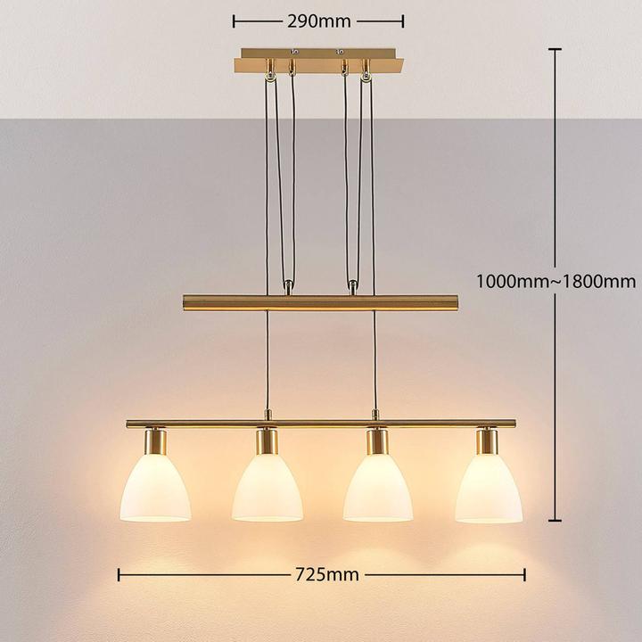 Produktbild Lindby Simeon Pendelleuchte White/Brass (E14)