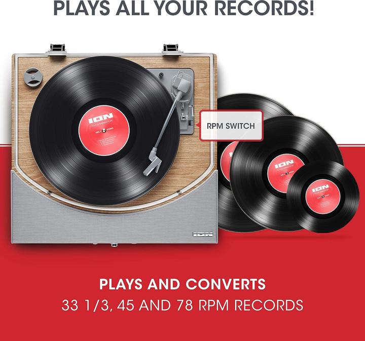 Produktbild ION Audio Premier LP Kabelloser Plattenspieler integrierter StereoSoundbar (Manuell)