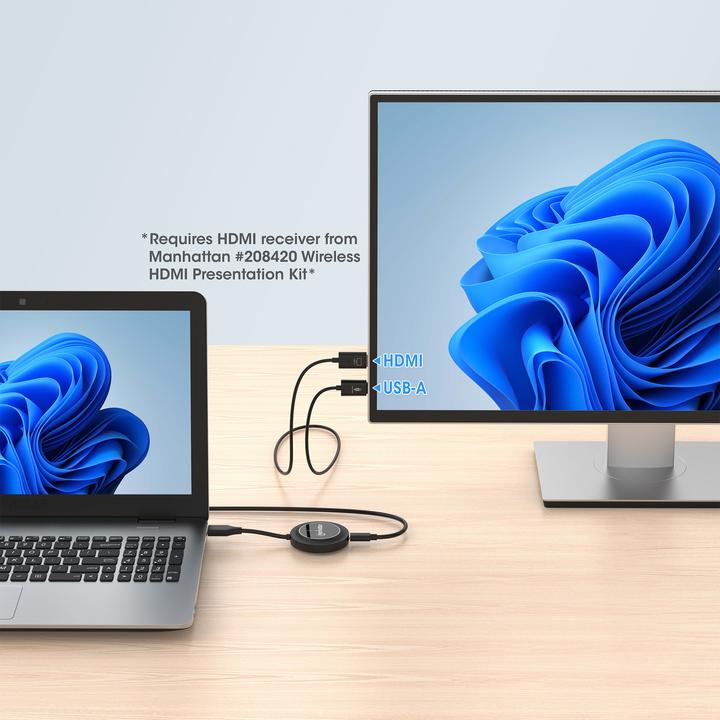 Actual product image Manhattan 1080p Wireless HDMI-Displayadapter mit HDMI-Sendemodul (30 m, HDMI 1.3c)