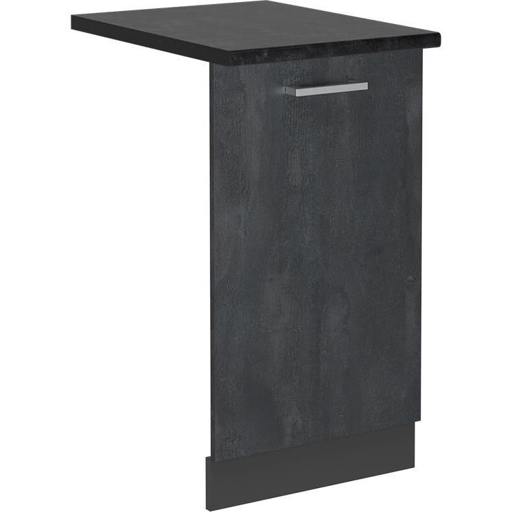 Vichy Geschirrspülblende R-Line, Schwarz Beton/Anthrazit, 45 cm, AP Anthrazit, Geschirrspüler Zubehör, Schwarz