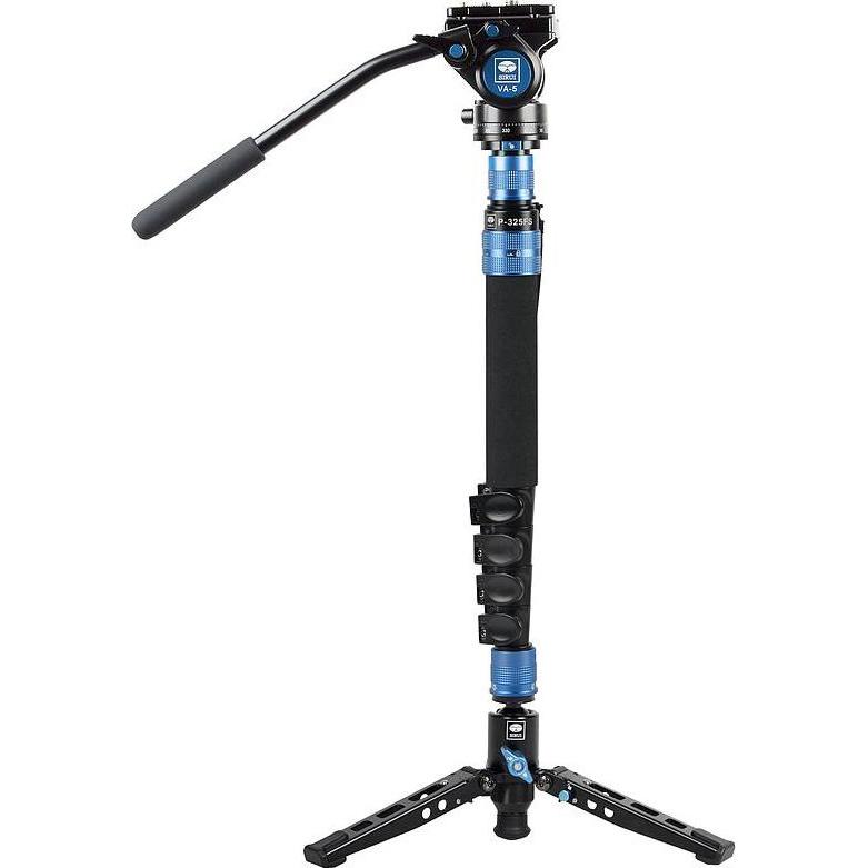 Sirui P-325FS Carbon Einbeinstativ 148cm mit VA-5 Videoneiger (Neuheit) (Metall, Carbon), Stativ, Schwarz