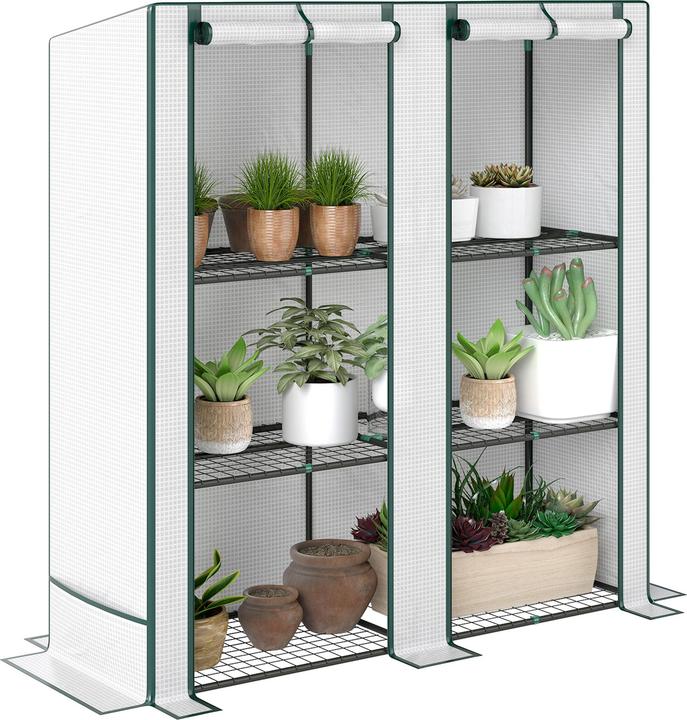 Produktbild Outsunny Gewächshaus Stahl, Kunststoff Weiss