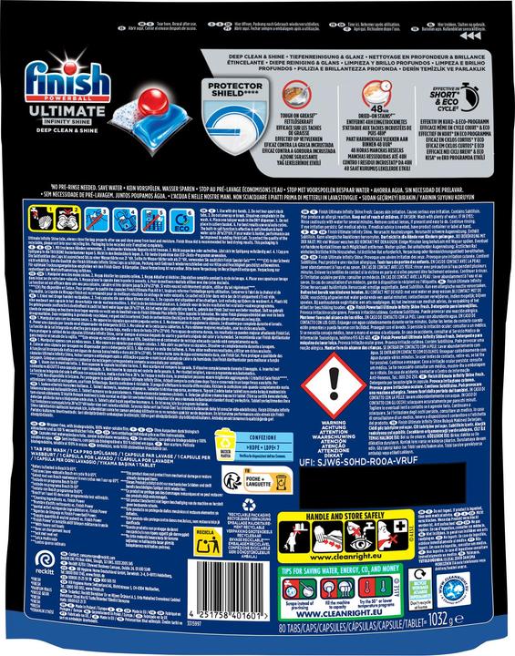 Image du produit Finish Ultimate Infinity Shine DUO (Tabs, 160 Cycles de lavage)