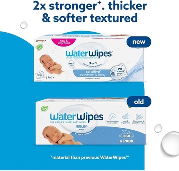 Image du produit WaterWipes Sensitive Newborn & Baby Wipes 360 Count - Pack of 6 (360 pièce(s))