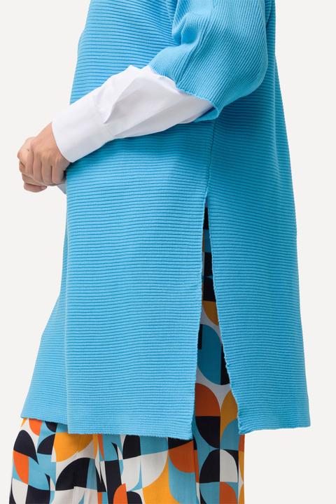 Immagine prodotto Ulla Popken Maglione dal taglio oversize con lati aperti, scollo rotondo e maniche a 3/4 (46, 48)