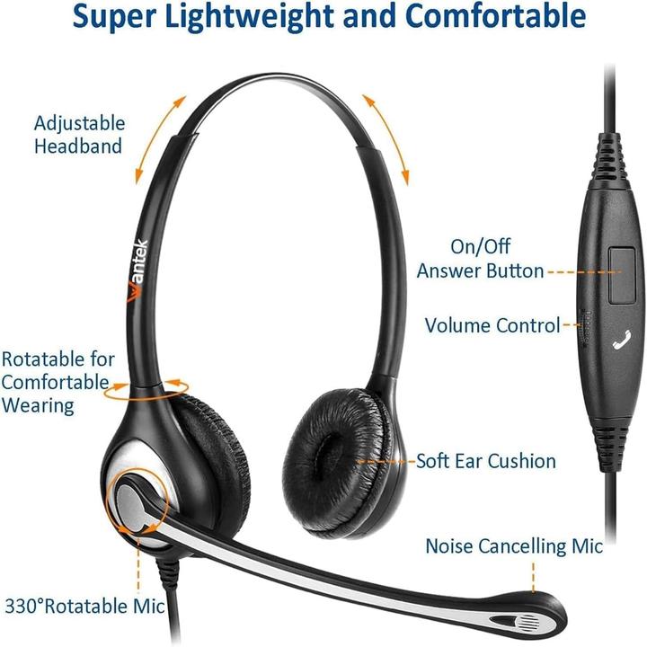 Produktbild Wantek Kabelgebundenes Handy-Headset Ultra Comfort 602FJ3.5MM mit Mikrofon (Kabelgebunden)