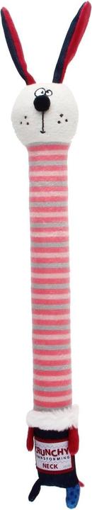 GiGwi Giocattolo per cani collo croccante, coniglietto S, rosa (Gioco da masticare per cani)