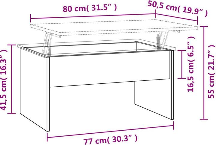 Image du produit vidaXL Couchtisch (80 x 50.50 x 41.50 cm)