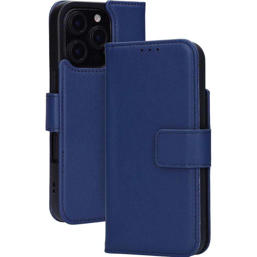 Mobiparts Leather Wallet Case Apple iPhone 16 Pro Blue (MagSafe Compatible) (Apple iPhone 16 Pro), Cover smartphone, Blu
