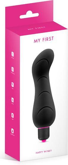 Produktbild Shots Happy Winky Schwarzer Silikon-Vibrator