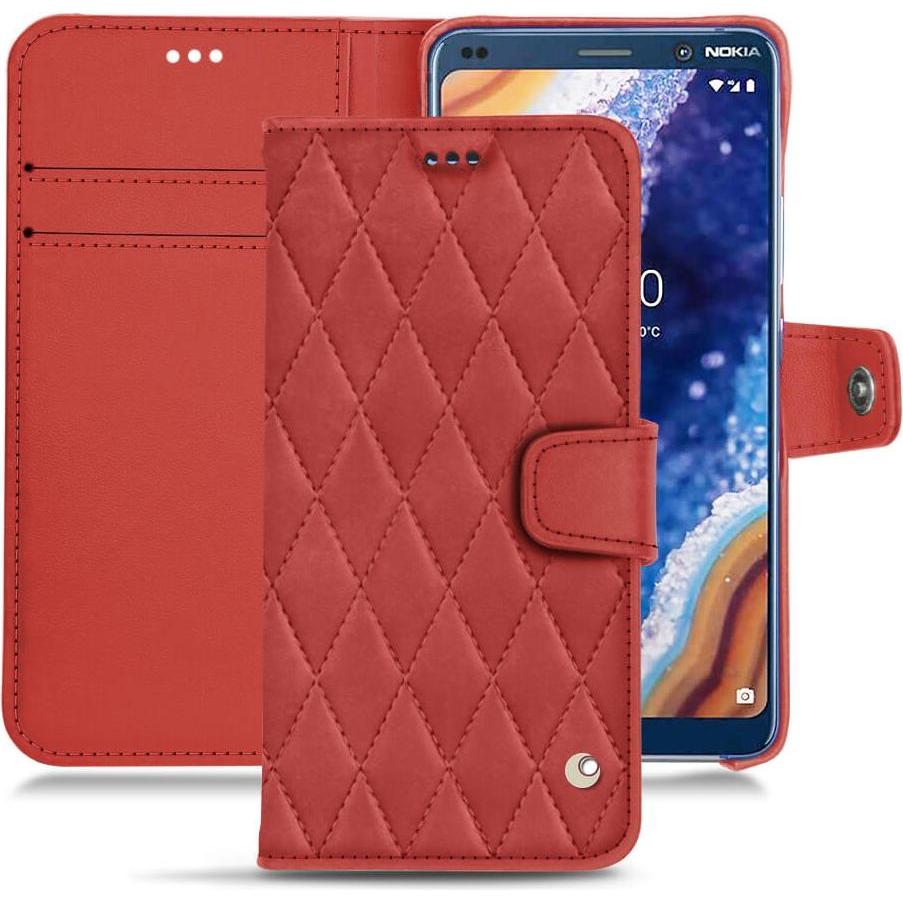 Thumbnail - Noreve Lederschutzhülle Wallet (Nokia 9 PureView), Smartphone Hülle, Rot