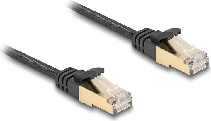 Produktbild Delock RJ45 Flachband Netzwerkkabel mit Geflechtmantel Cat.6 (S/FTP, CAT6a, 0.25 m)